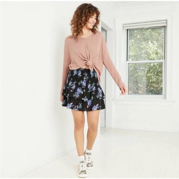 wild fable Dresses & Skirts - Wild Fable Smocked Floral Print
Ruffle Tiered Mini Skirt